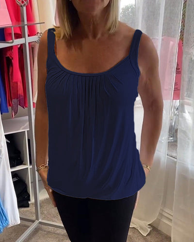 Alizée | Haut décontracté sans manches avec plissé et couleur unie™
