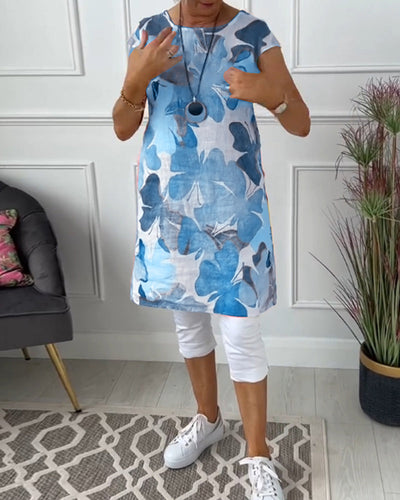 Quitterie | Haut décontracté long à motifs floraux éclatants™