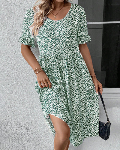Océane | Robe Midi Élégante à Fleurs™