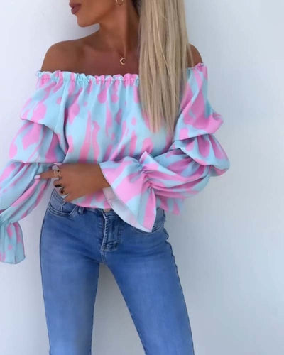 Odette | Haut décontracté à une épaule imprimé coloré™
