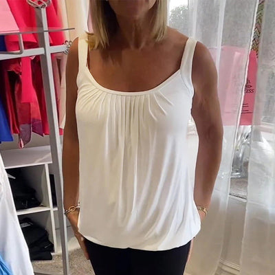 Alizée | Haut décontracté sans manches avec plissé et couleur unie™