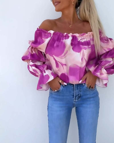 Odette | Haut décontracté à une épaule imprimé coloré™