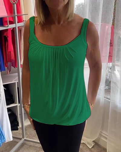 Alizée | Haut décontracté sans manches avec plissé et couleur unie™
