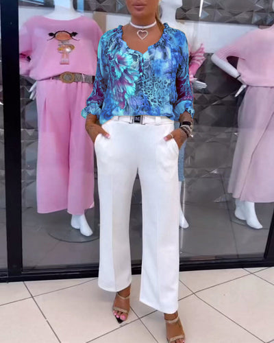 Adrienne | Blouse à col en V florale™