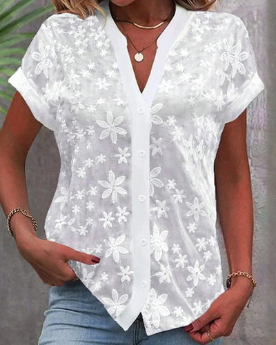 Ursule | Blouse à manches courtes et décolleté en V™