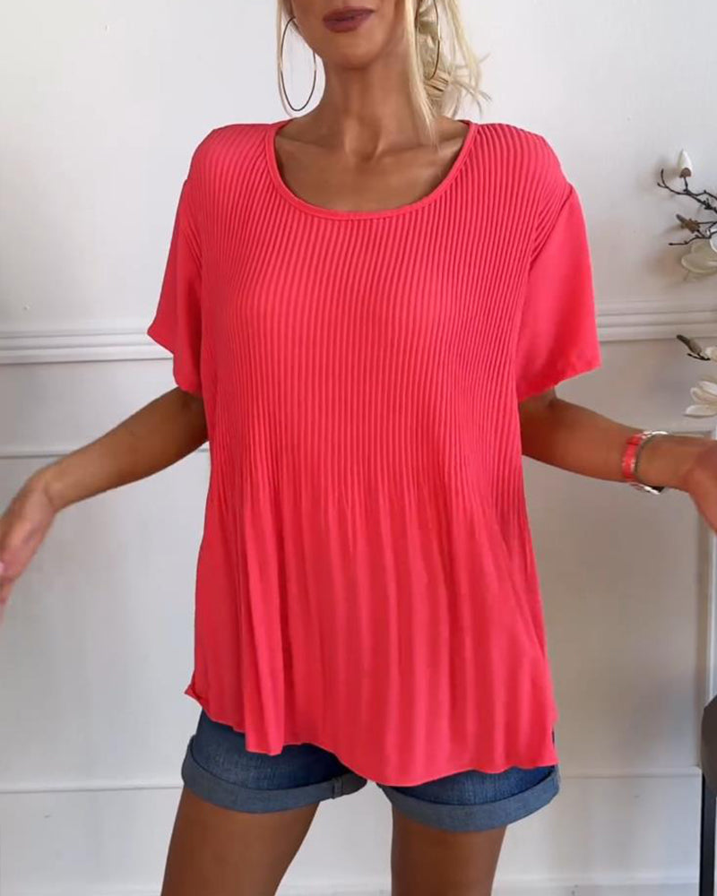 Wivine | Blouse Plissée Élégante avec Col Rond™
