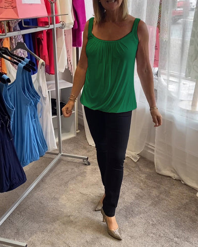 Alizée | Haut décontracté sans manches avec plissé et couleur unie™