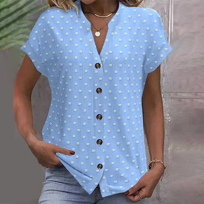 Léopoldine | Blouse à Épaules Tombantes en Bleu™