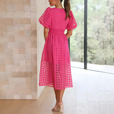 Odette | Robe Midi avec Manches Bouffantes™