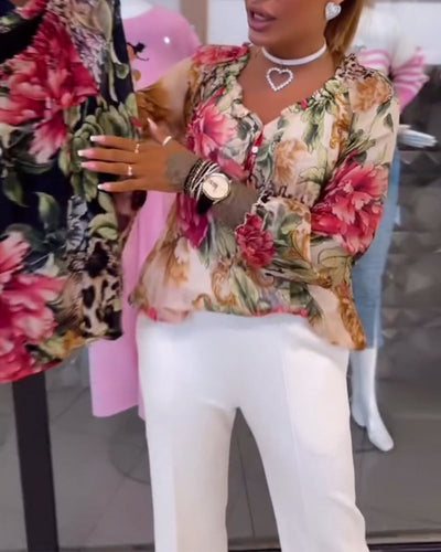 Adrienne | Blouse à col en V florale™
