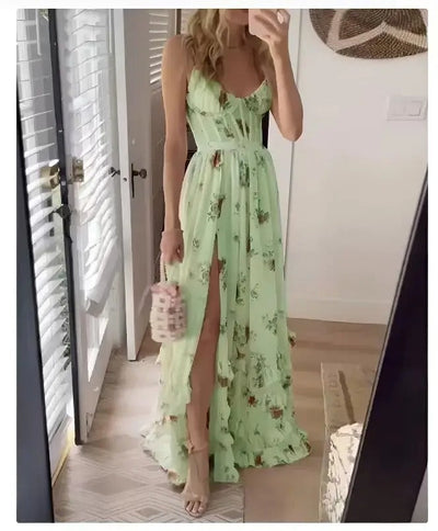 Amandine | Robe Longue Fleurie avec Volants™