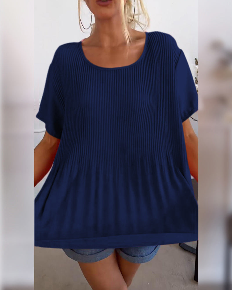 Wivine | Blouse Plissée Élégante avec Col Rond™