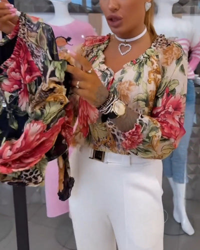 Adrienne | Blouse à col en V florale™