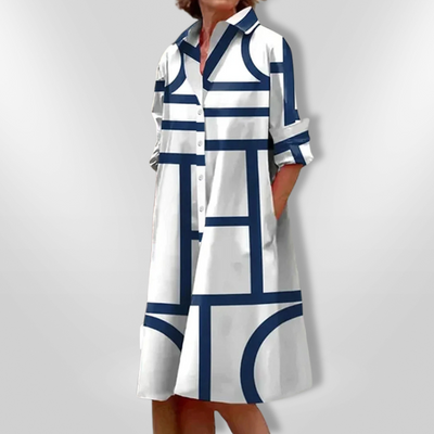 Élise | Robe Midi à Motif Géométrique™