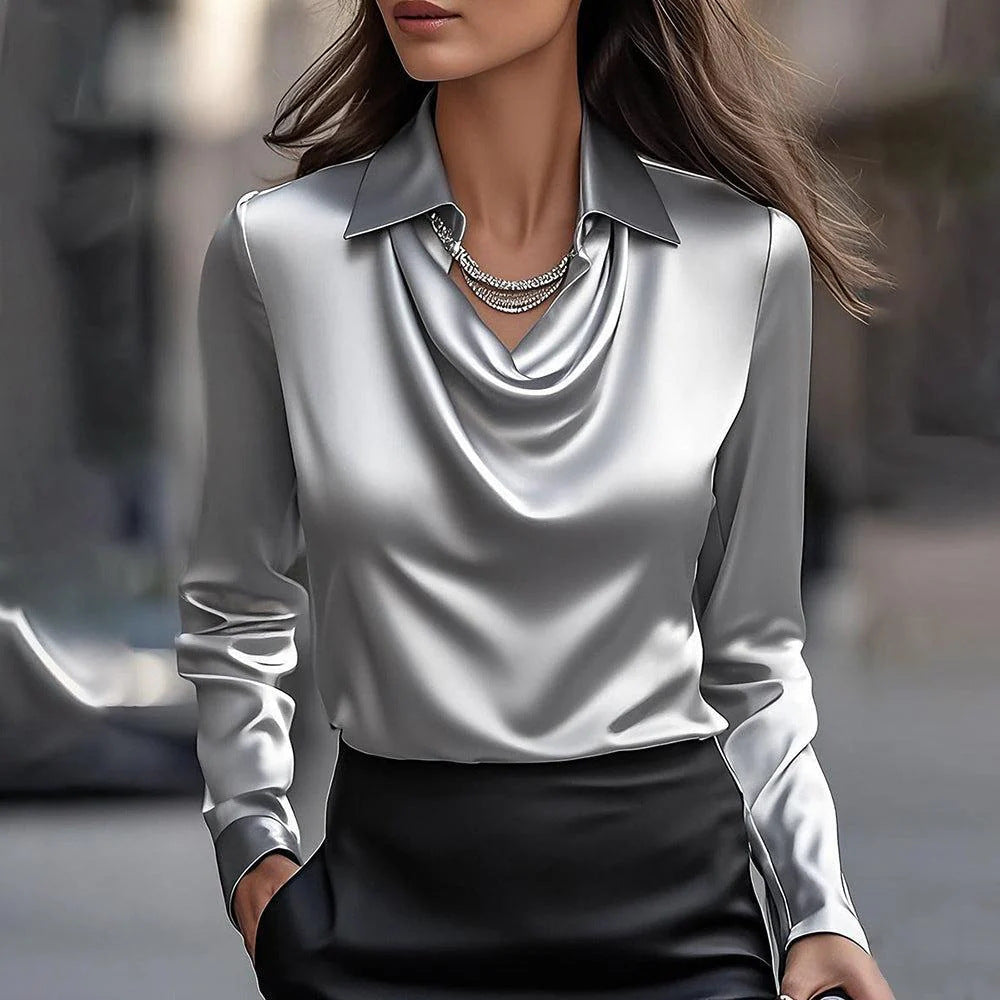 Honorine | Blouse Élégante en Satin avec Plis™