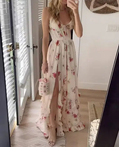 Amandine | Robe Longue Fleurie avec Volants™