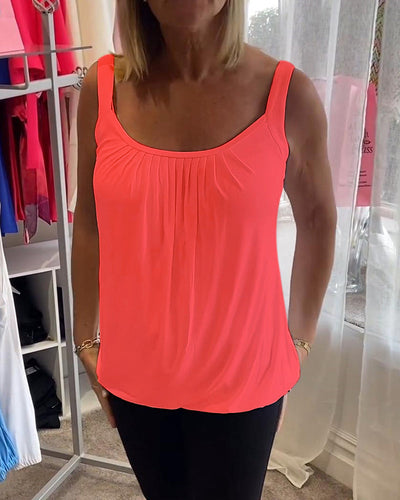 Alizée | Haut décontracté sans manches avec plissé et couleur unie™