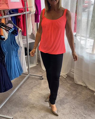 Alizée | Haut décontracté sans manches avec plissé et couleur unie™
