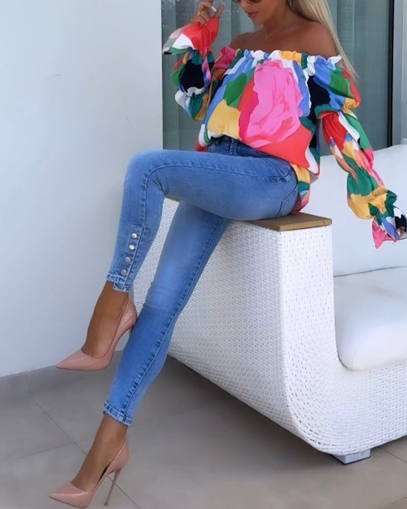 Odette | Haut décontracté à une épaule imprimé coloré™