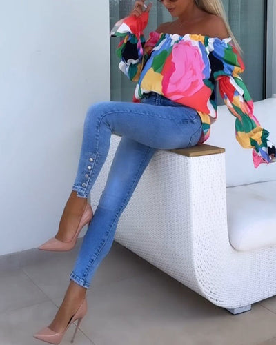 Odette | Haut décontracté à une épaule imprimé coloré™
