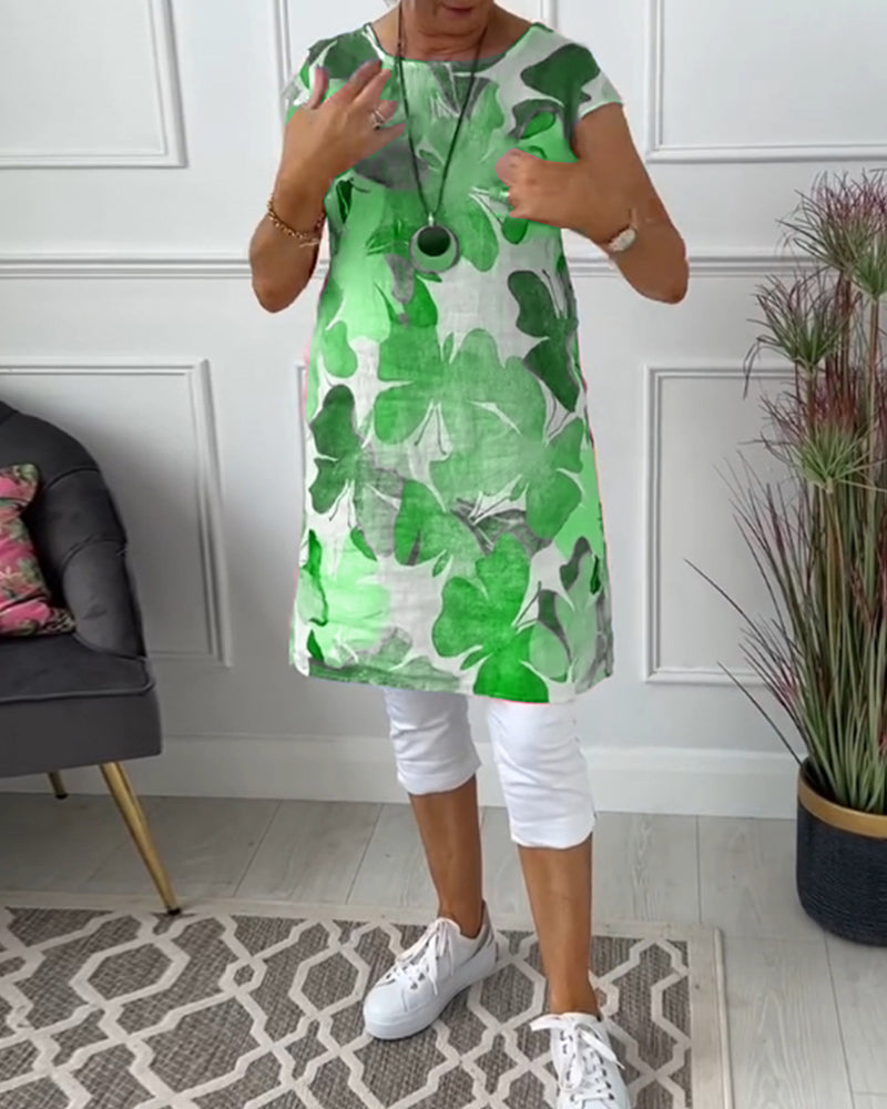 Quitterie | Haut décontracté long à motifs floraux éclatants™