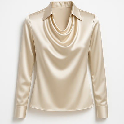 Honorine | Blouse Élégante en Satin avec Plis™