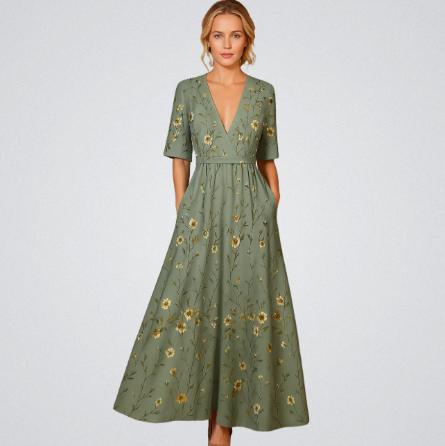 Solène | Robe Portefeuille à Motif Floral™