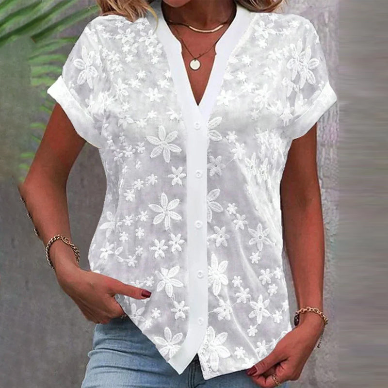 Ursule | Blouse à manches courtes et décolleté en V™