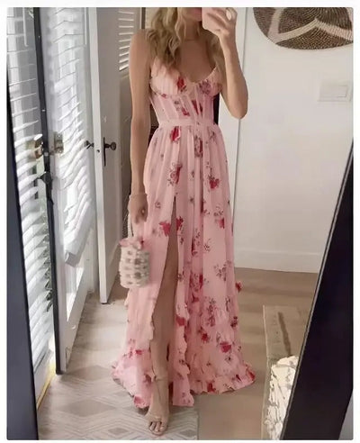 Amandine | Robe Longue Fleurie avec Volants™