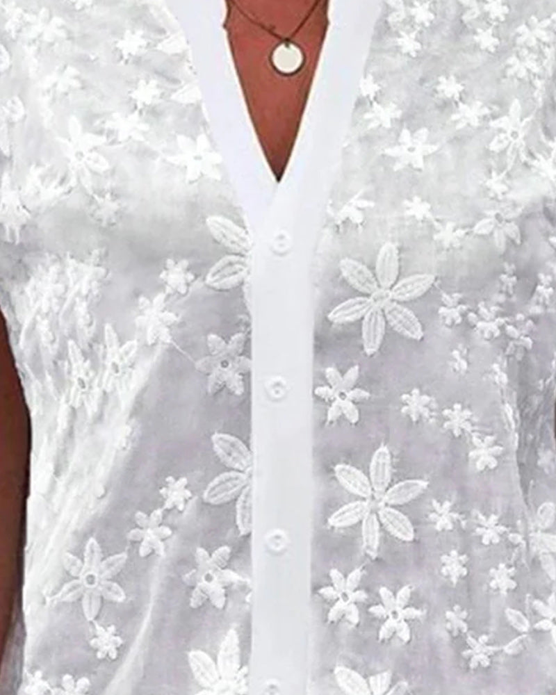 Ursule | Blouse à manches courtes et décolleté en V™