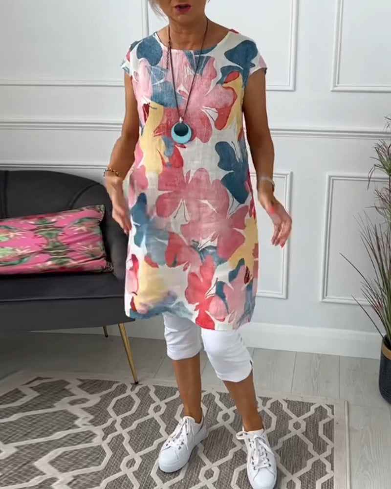 Quitterie | Haut décontracté long à motifs floraux éclatants™