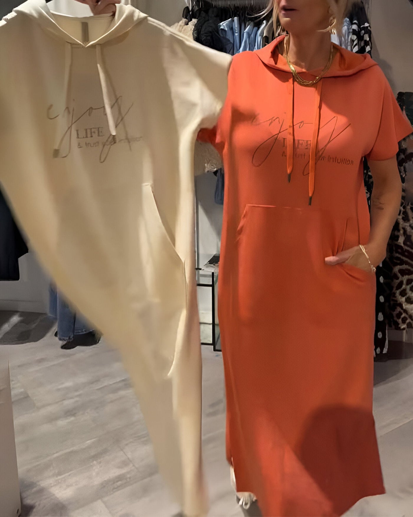 Yvette | Robe Hoodie Décontractée Élégante™