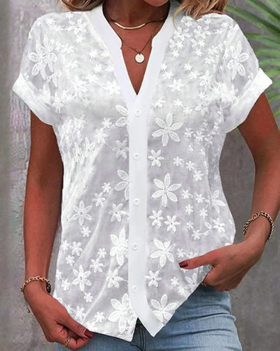 Ursule | Blouse à manches courtes et décolleté en V™
