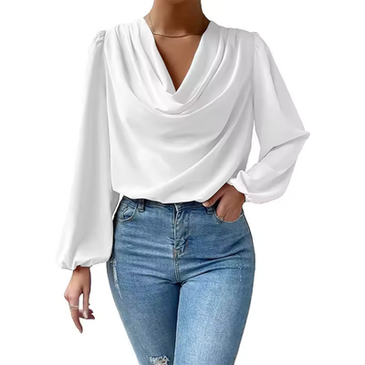 Delphine | Chemise élégante à col en cascade™